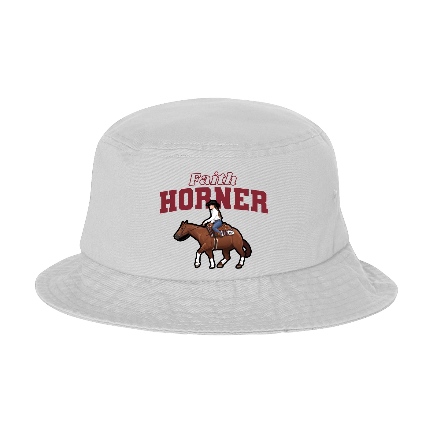 Bucket Cap — Name Arch in White