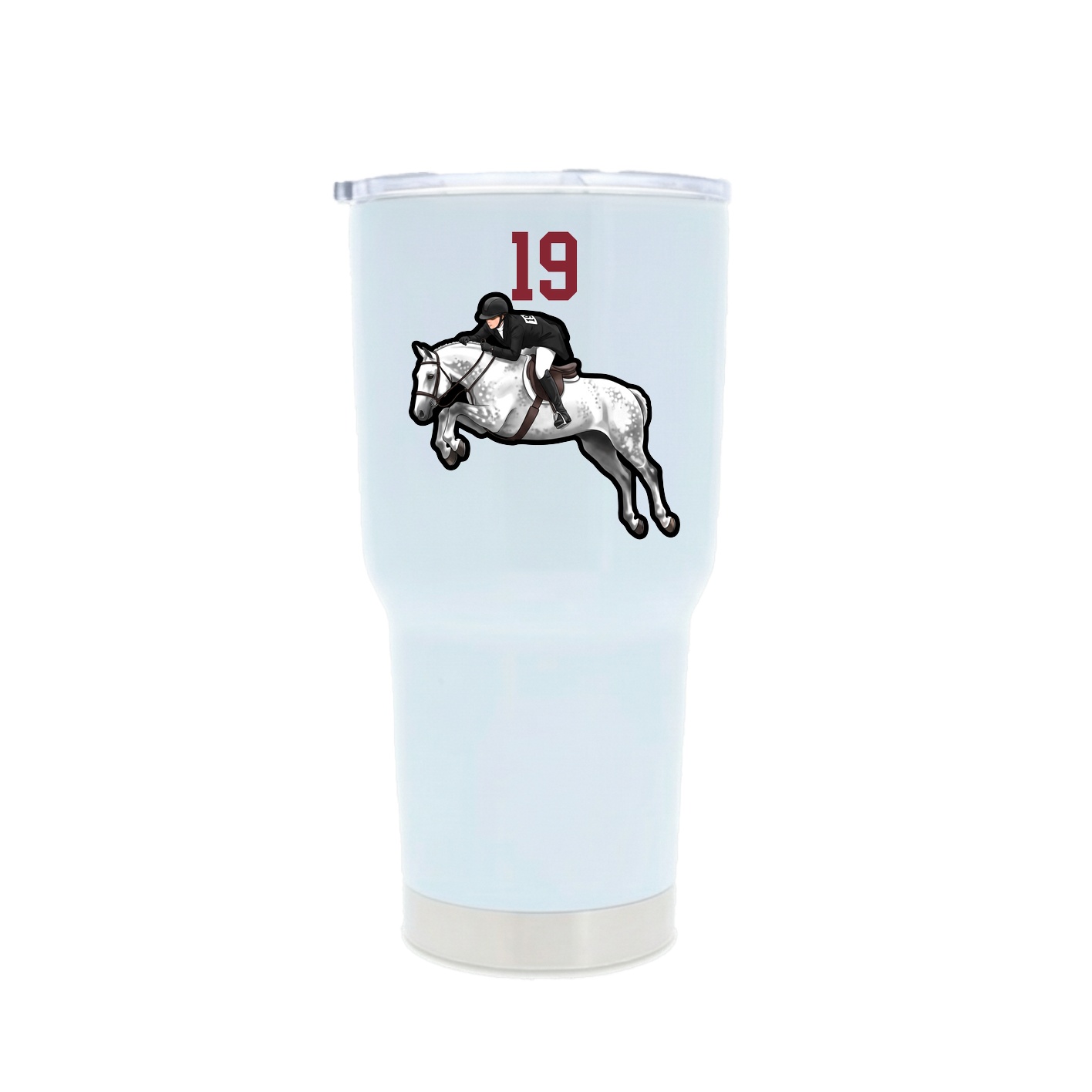 30oz Stainless Steel Tumbler — Number Top in White