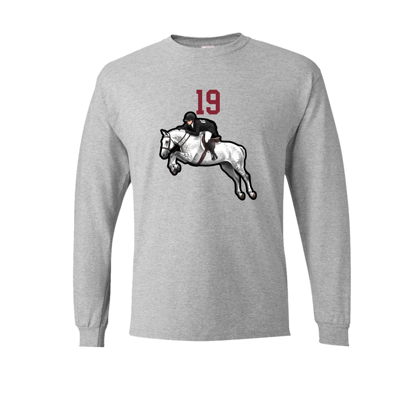 Long Sleeve Tee — Number Top in Grey