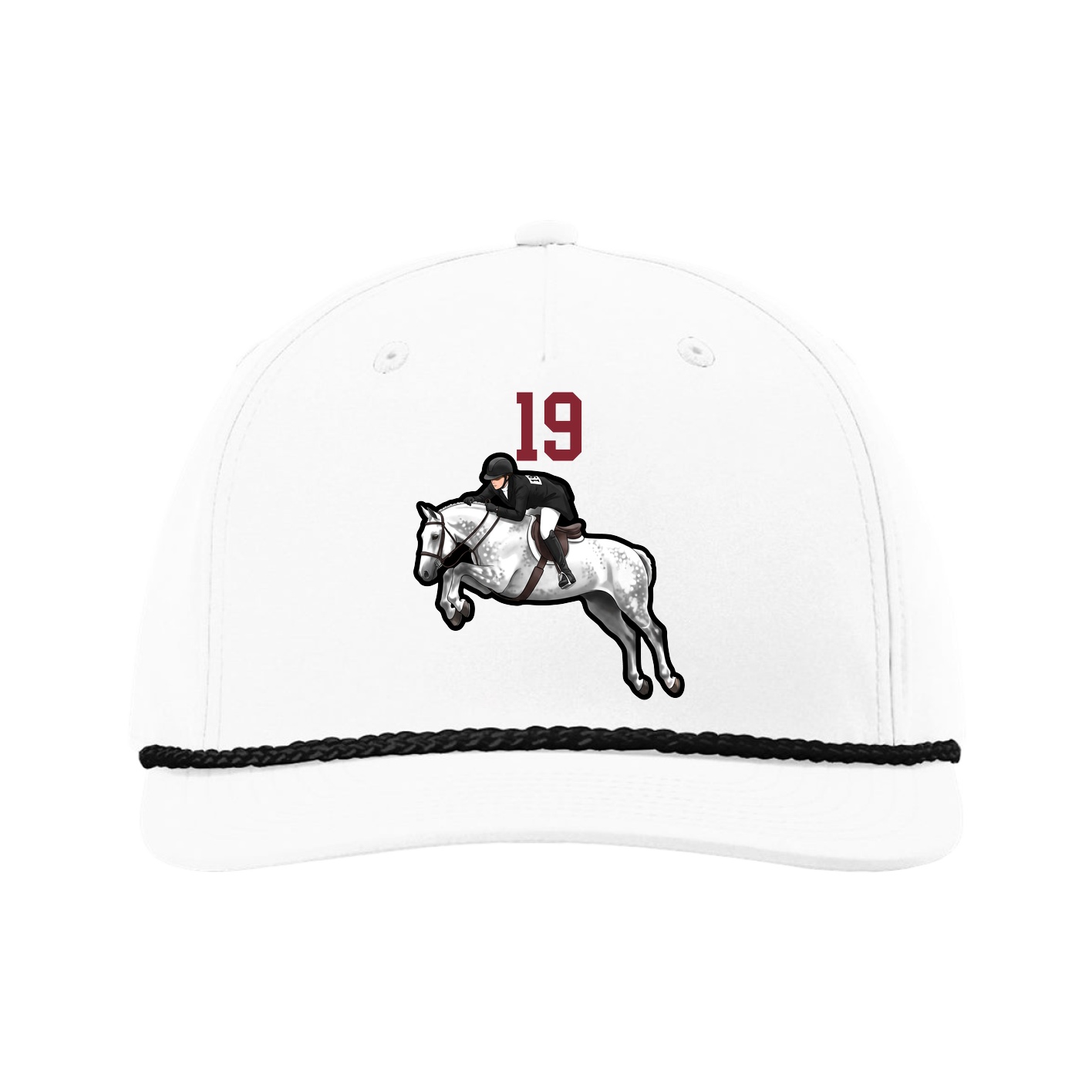 Five-Panel Classic Rope Cap — Number Top in White