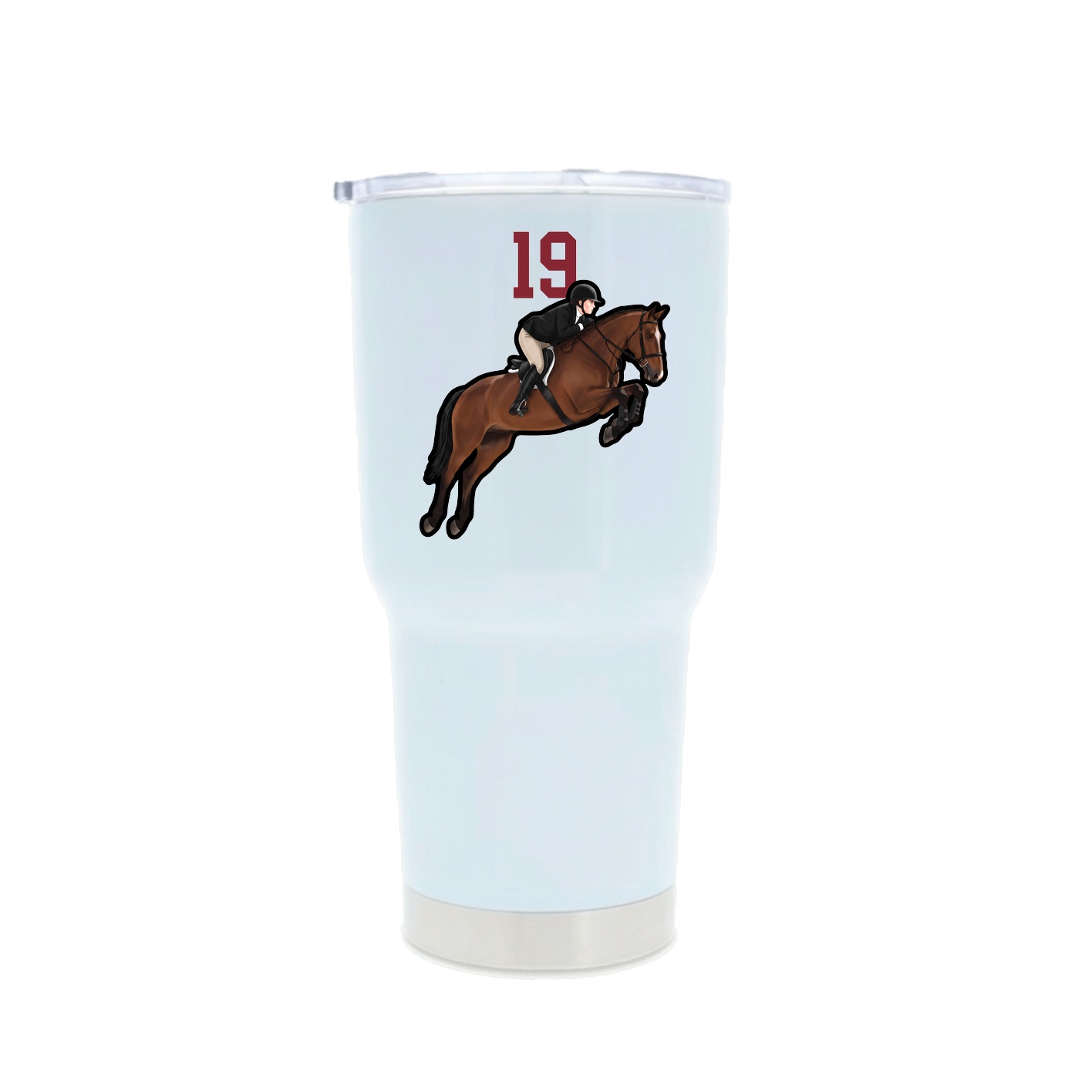 30oz Stainless Steel Tumbler — Number Top in White