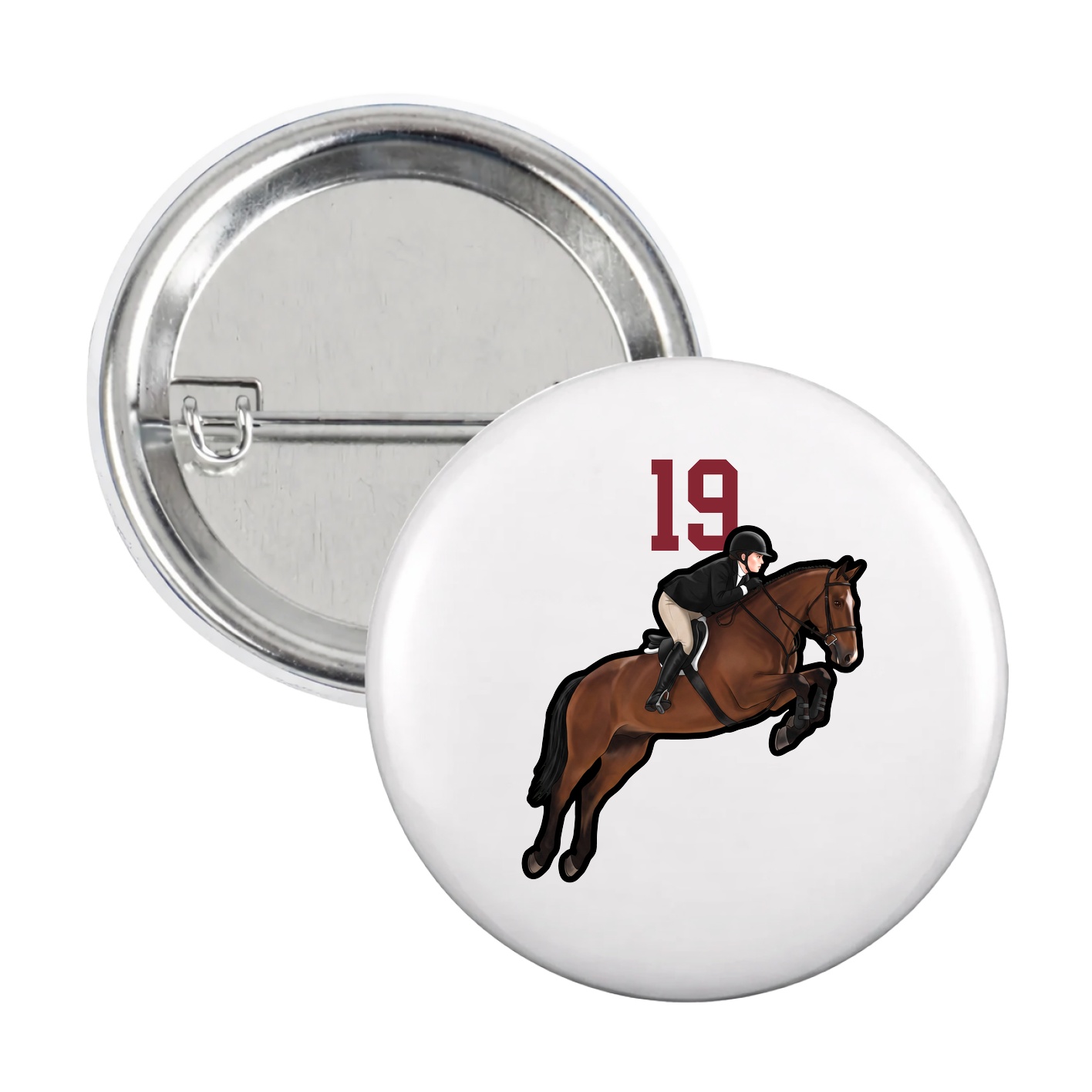 Game Day Button — Number Top in White