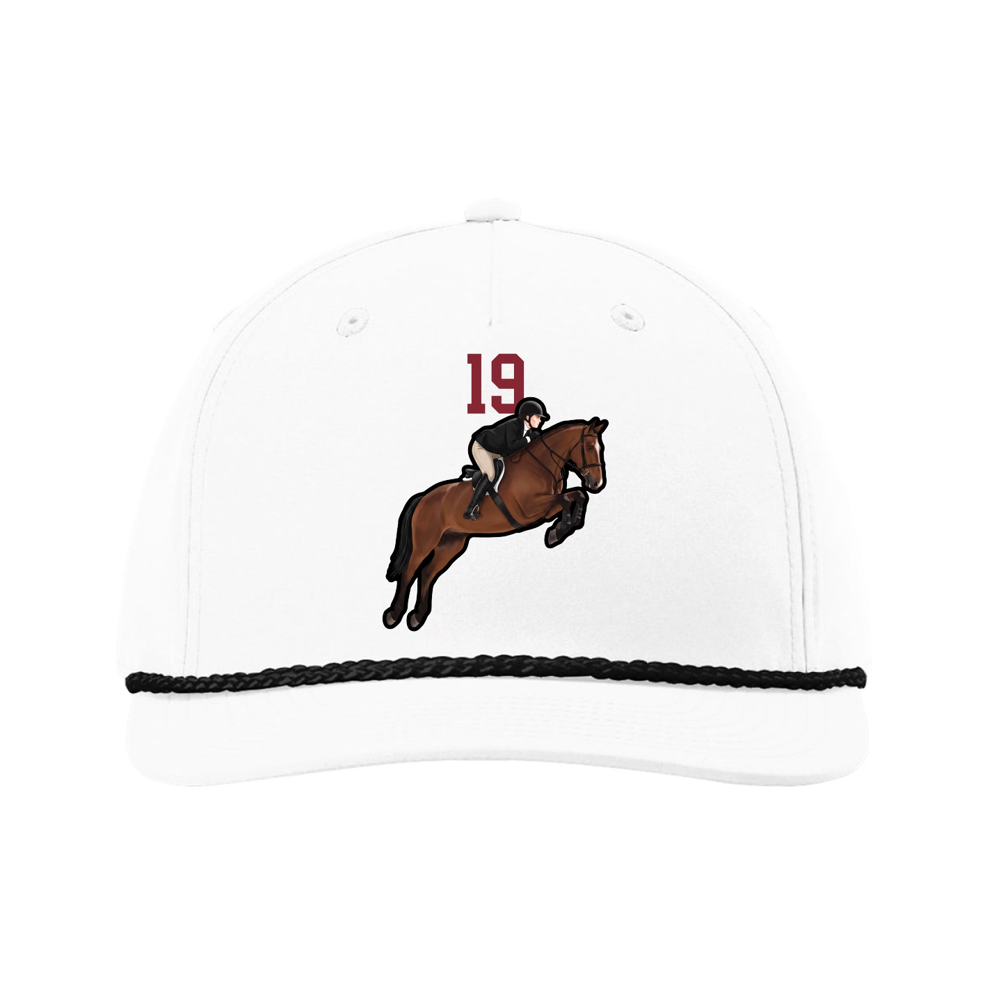 Five-Panel Classic Rope Cap — Number Top in White