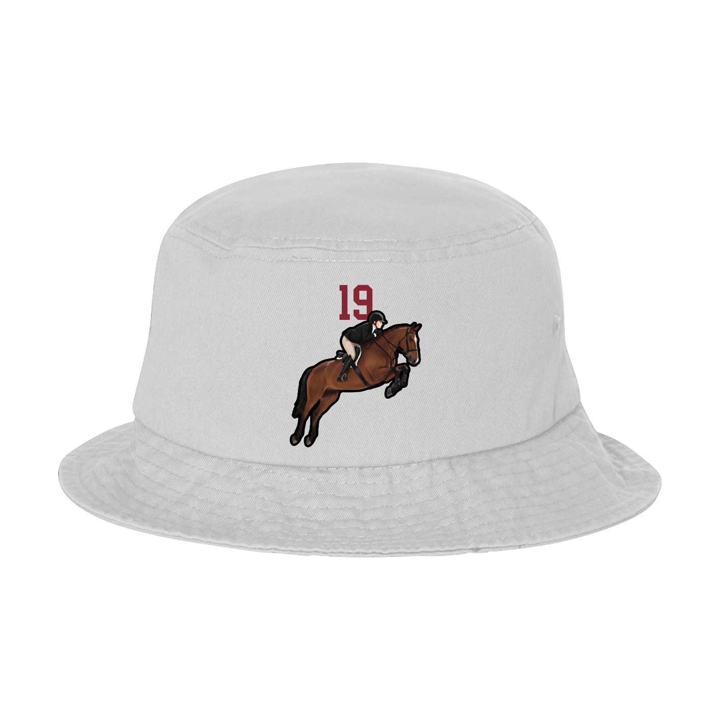 Bucket Cap — Number Top in White