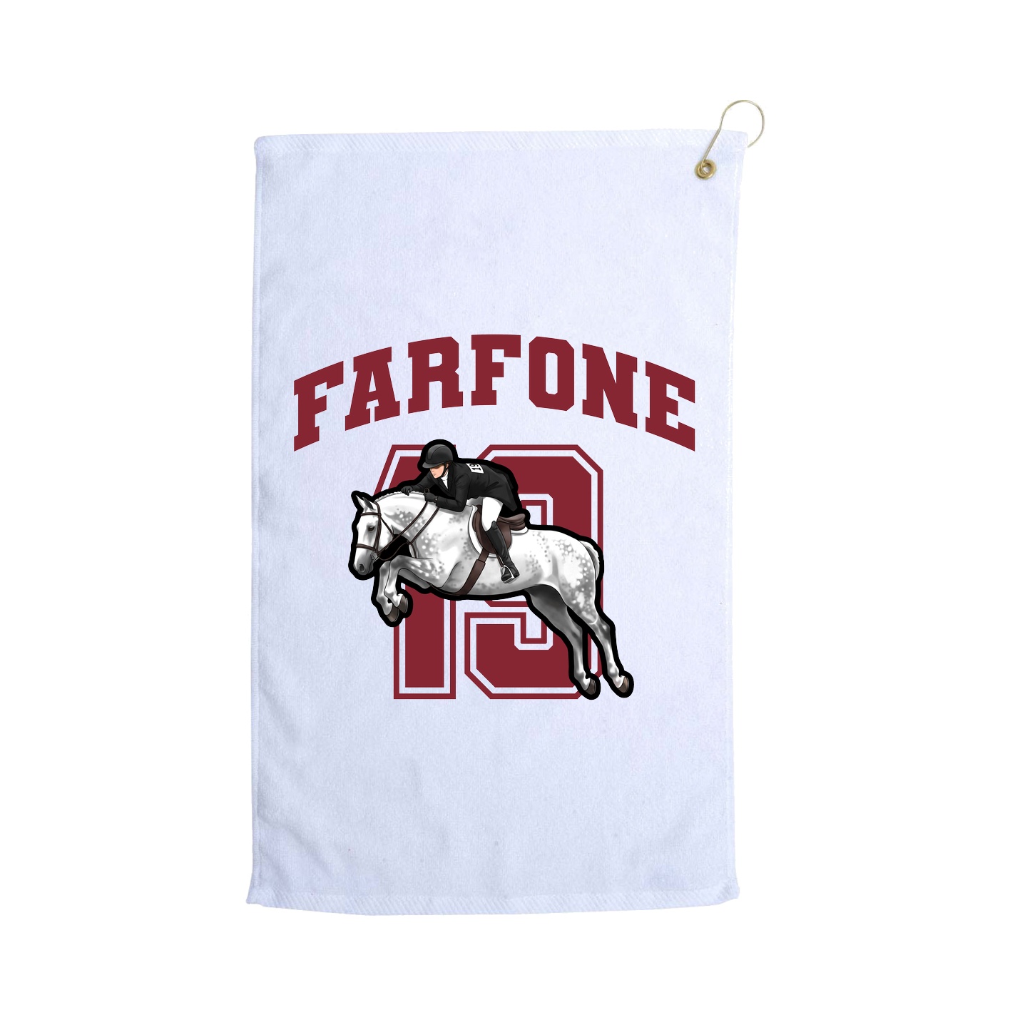 Golf Towel — Number in White