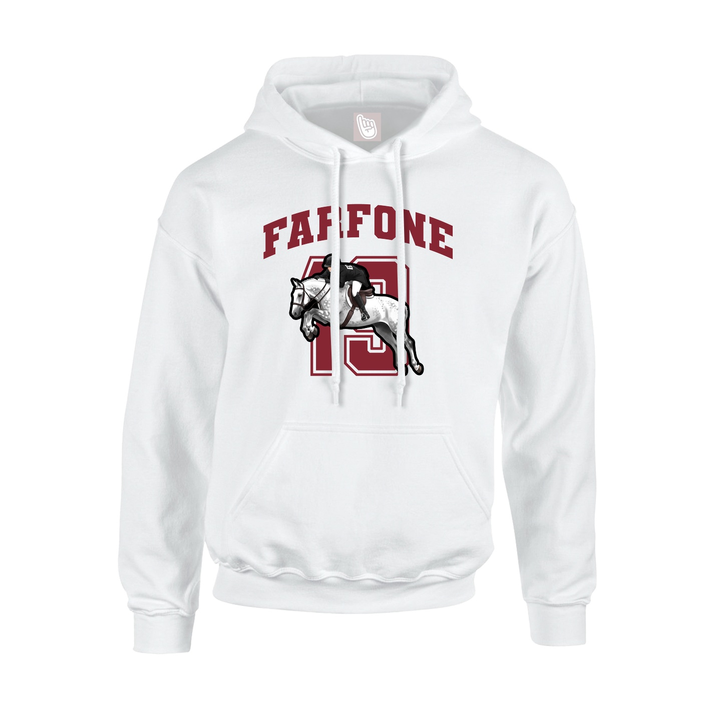 Hoodie — Number in White