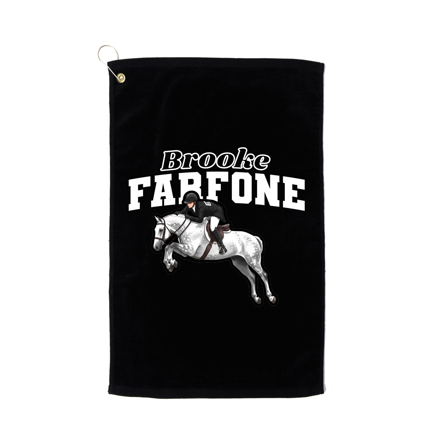 Golf Towel — Name Arch in Black