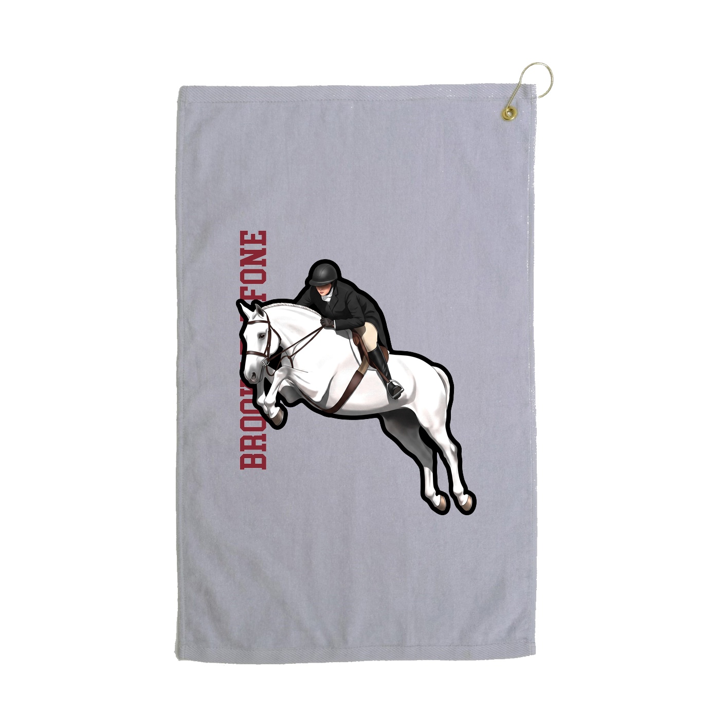 Golf Towel — Name Vertical in Grey