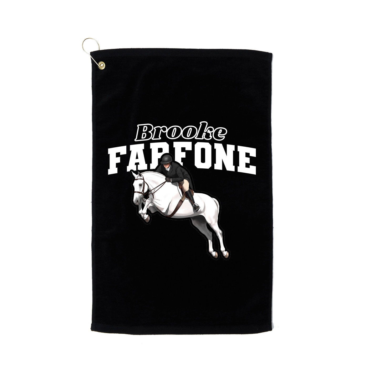 Golf Towel — Name Arch in Black