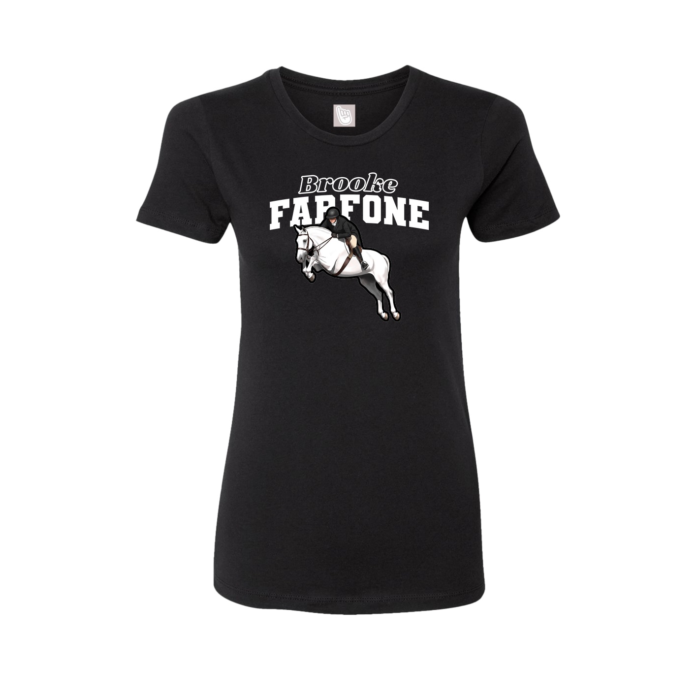Fitted Women's Tee — Name Arch in Black