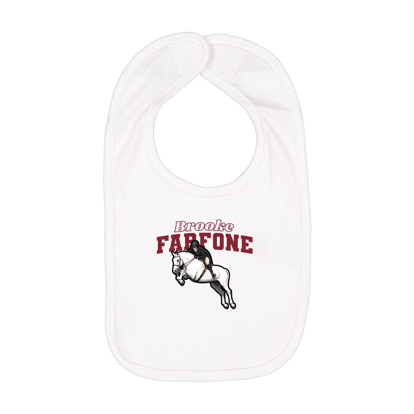 Infant Bib — Name Arch in White