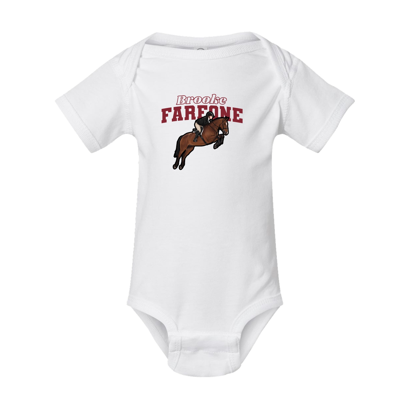 Baby Onesie — Name Arch in White