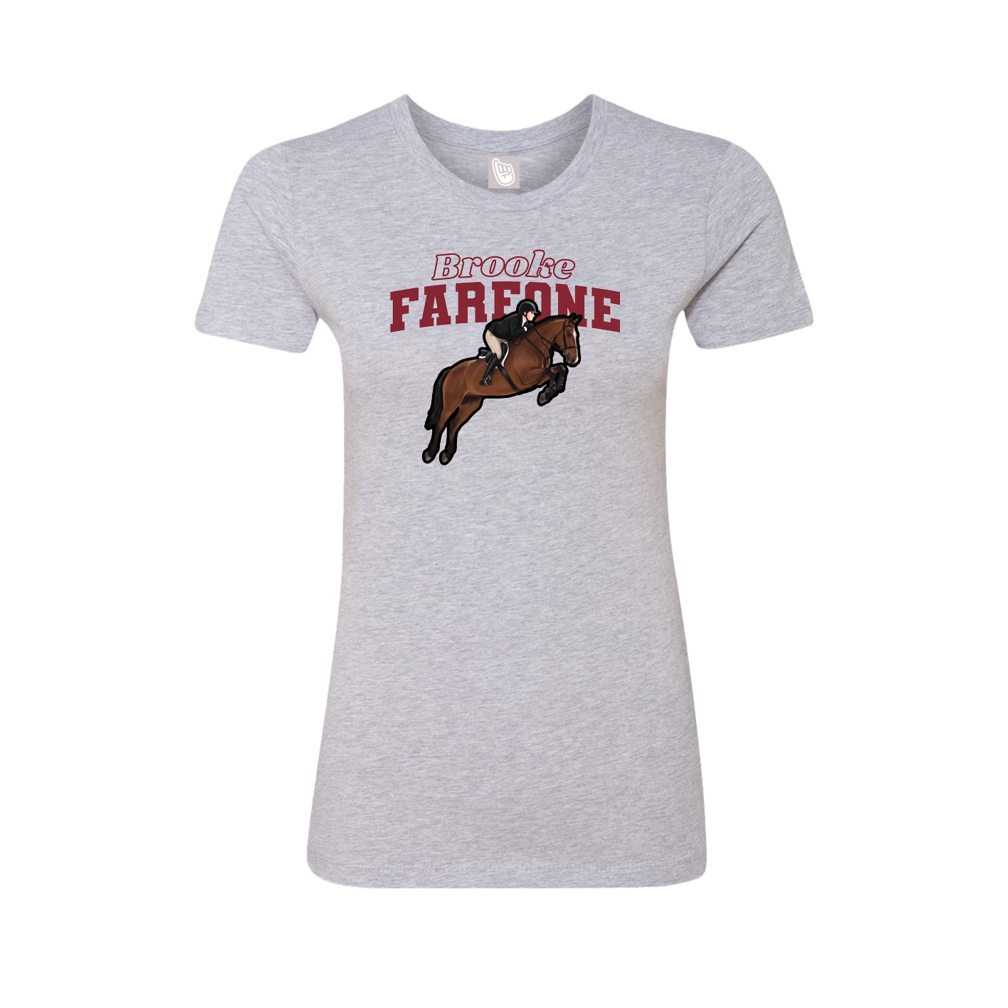 Fitted Women's Tee — Name Arch in Grey