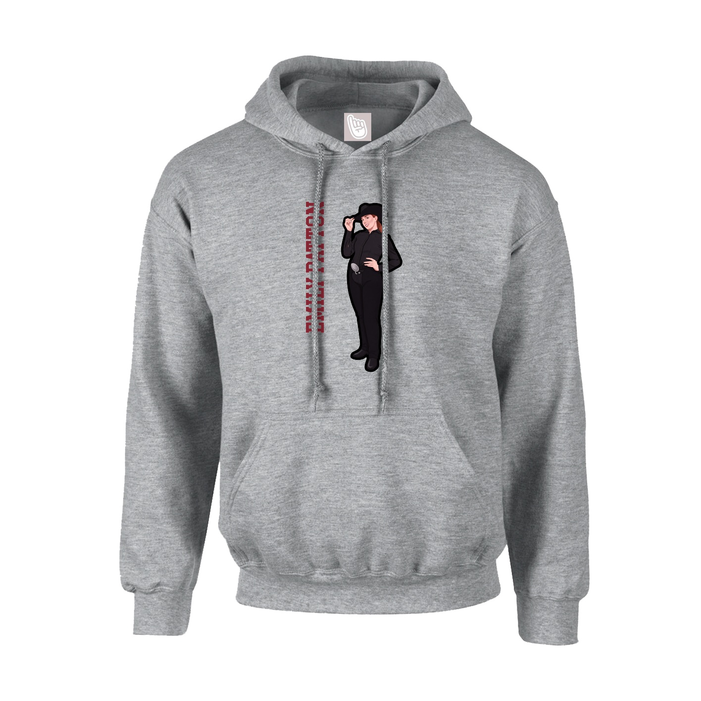 Youth Hoodie — Name Vertical in Grey