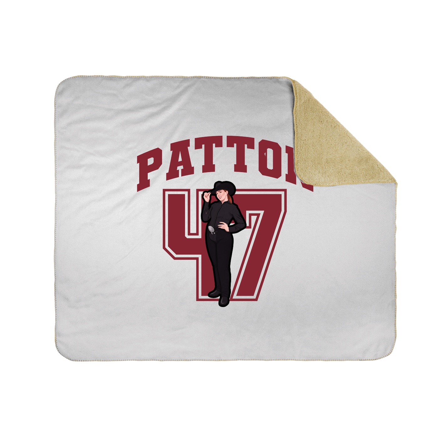 Throw Blanket — Number in White