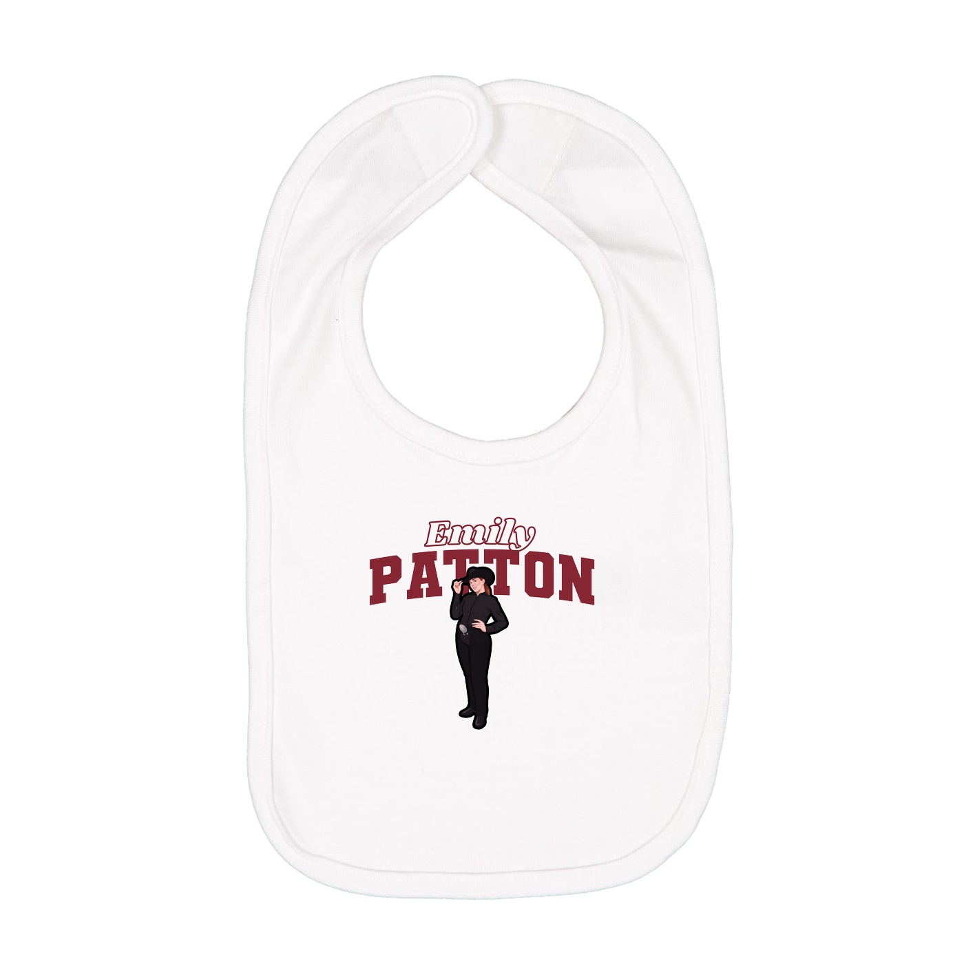 Infant Bib — Name Arch in White