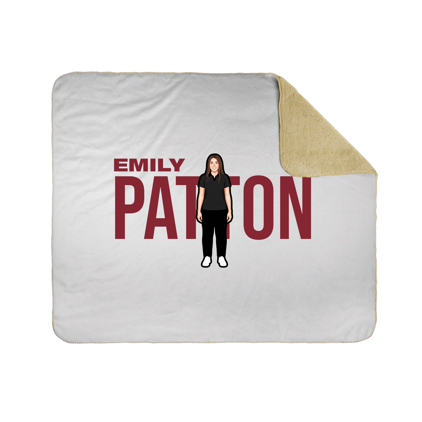 Throw Blanket — Player Name in White