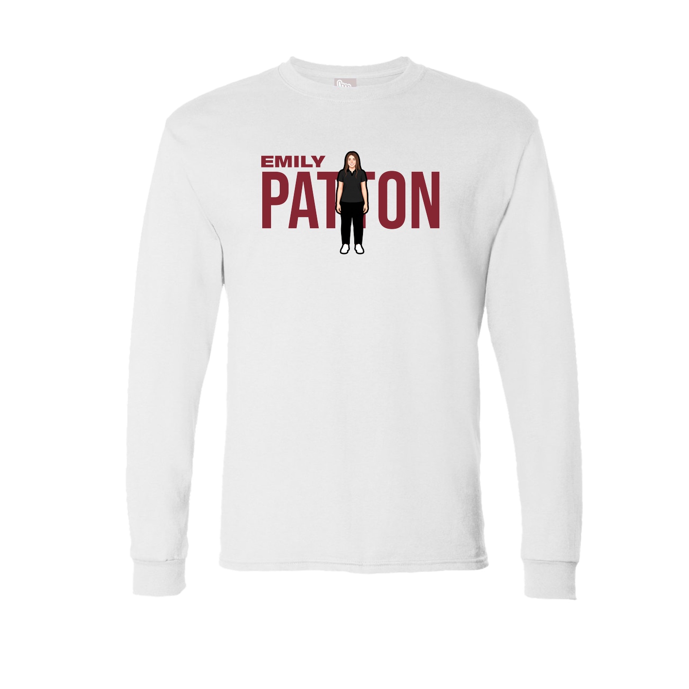Long Sleeve Tee — Player Name in White
