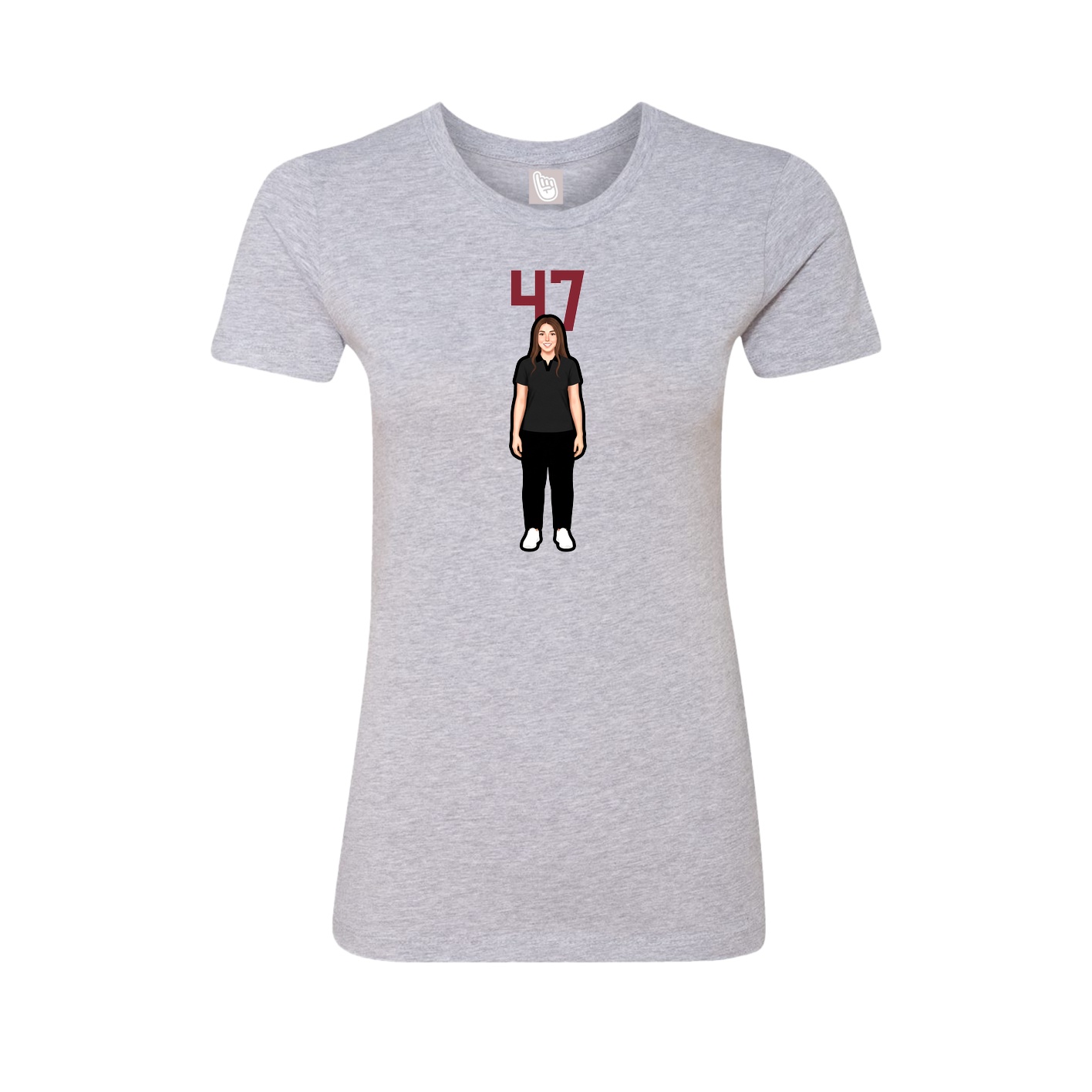 Fitted Women's Tee — Number Top in Grey