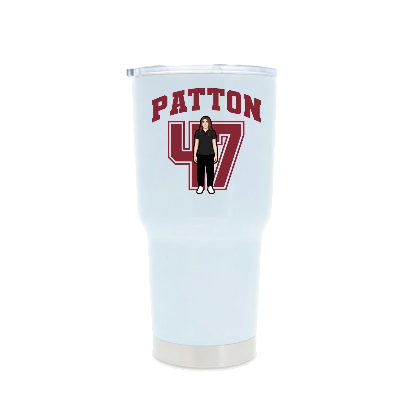 30oz Stainless Steel Tumbler — Number in White
