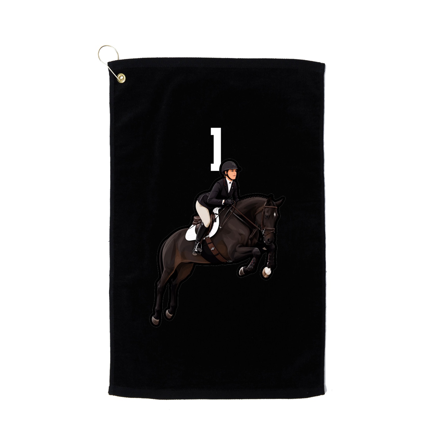 Golf Towel — Number Top in Black