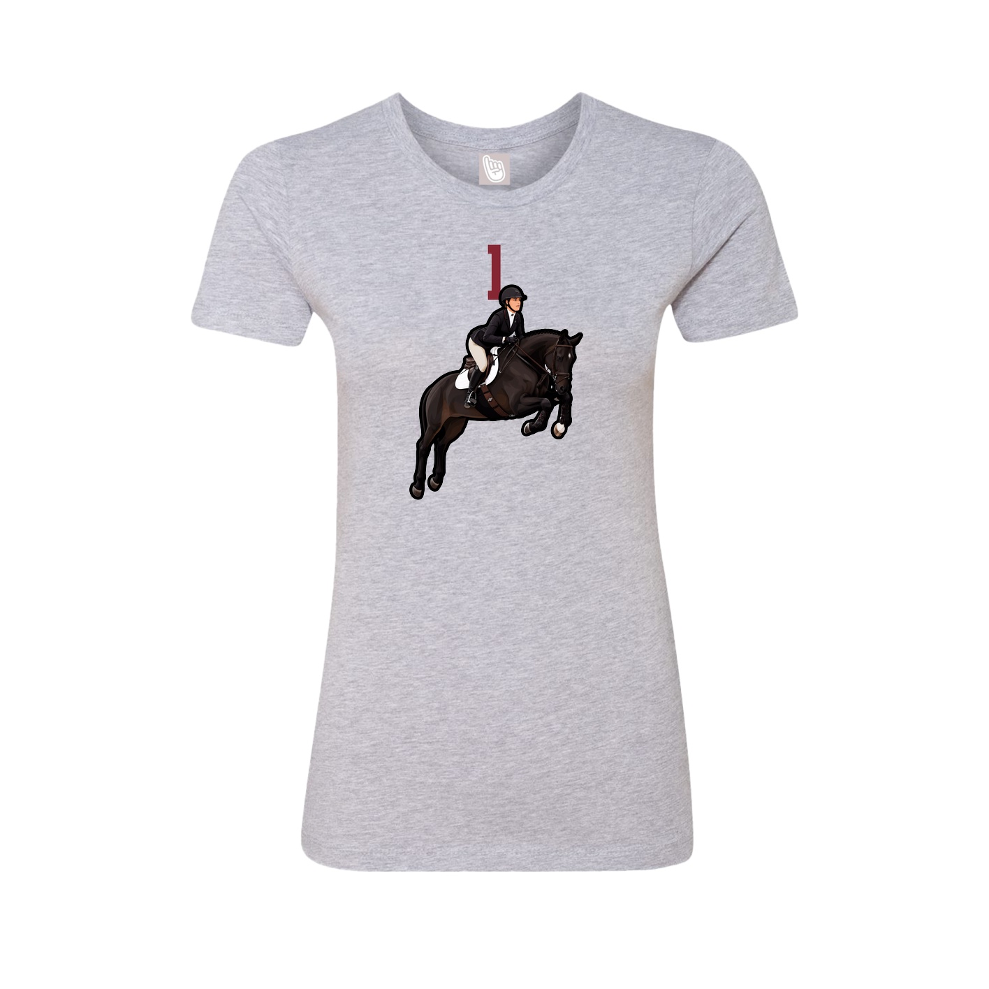 Fitted Women's Tee — Number Top in Grey