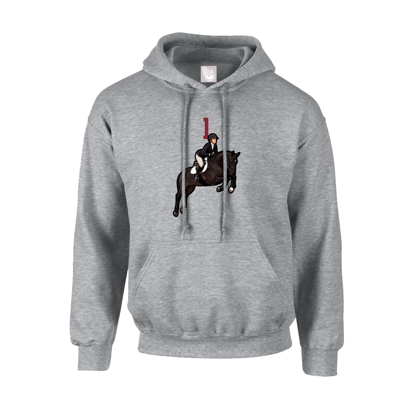 Youth Hoodie — Number Top in Grey