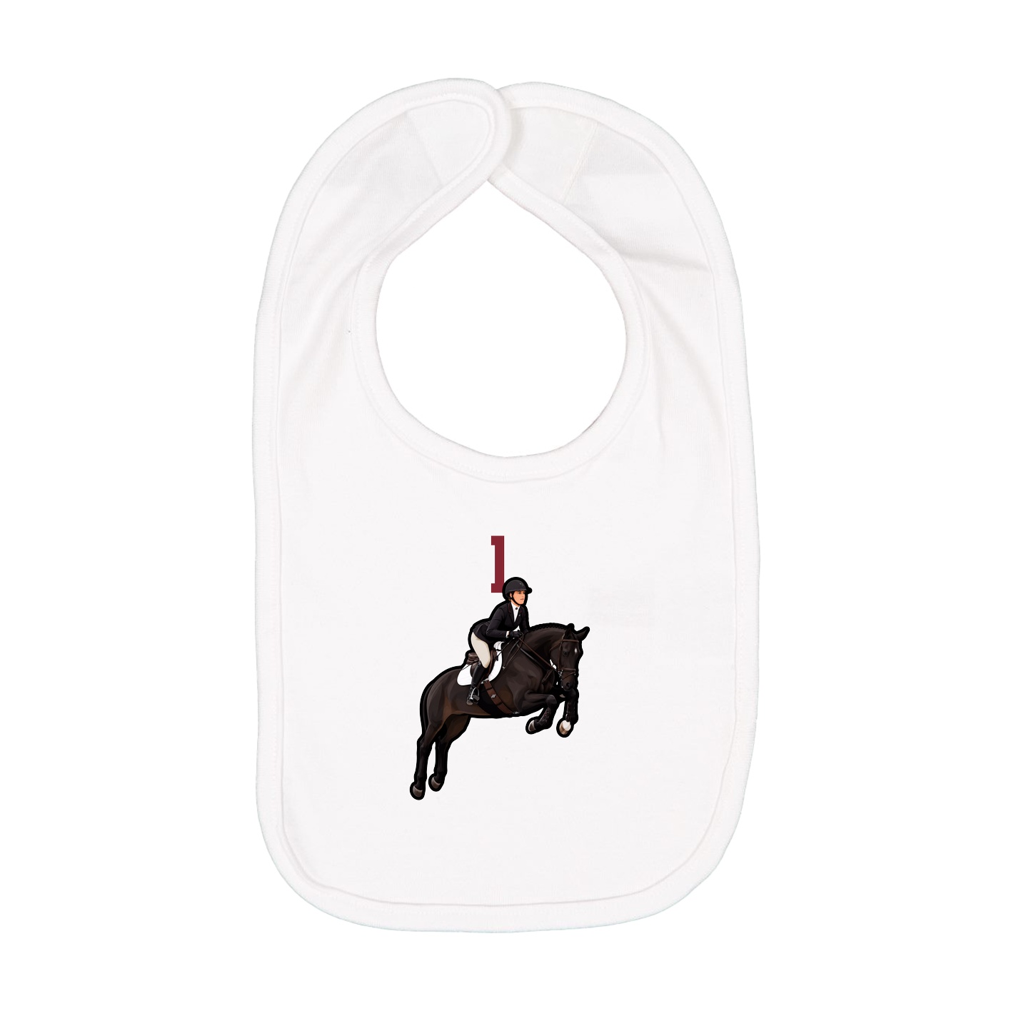 Infant Bib — Number Top in White