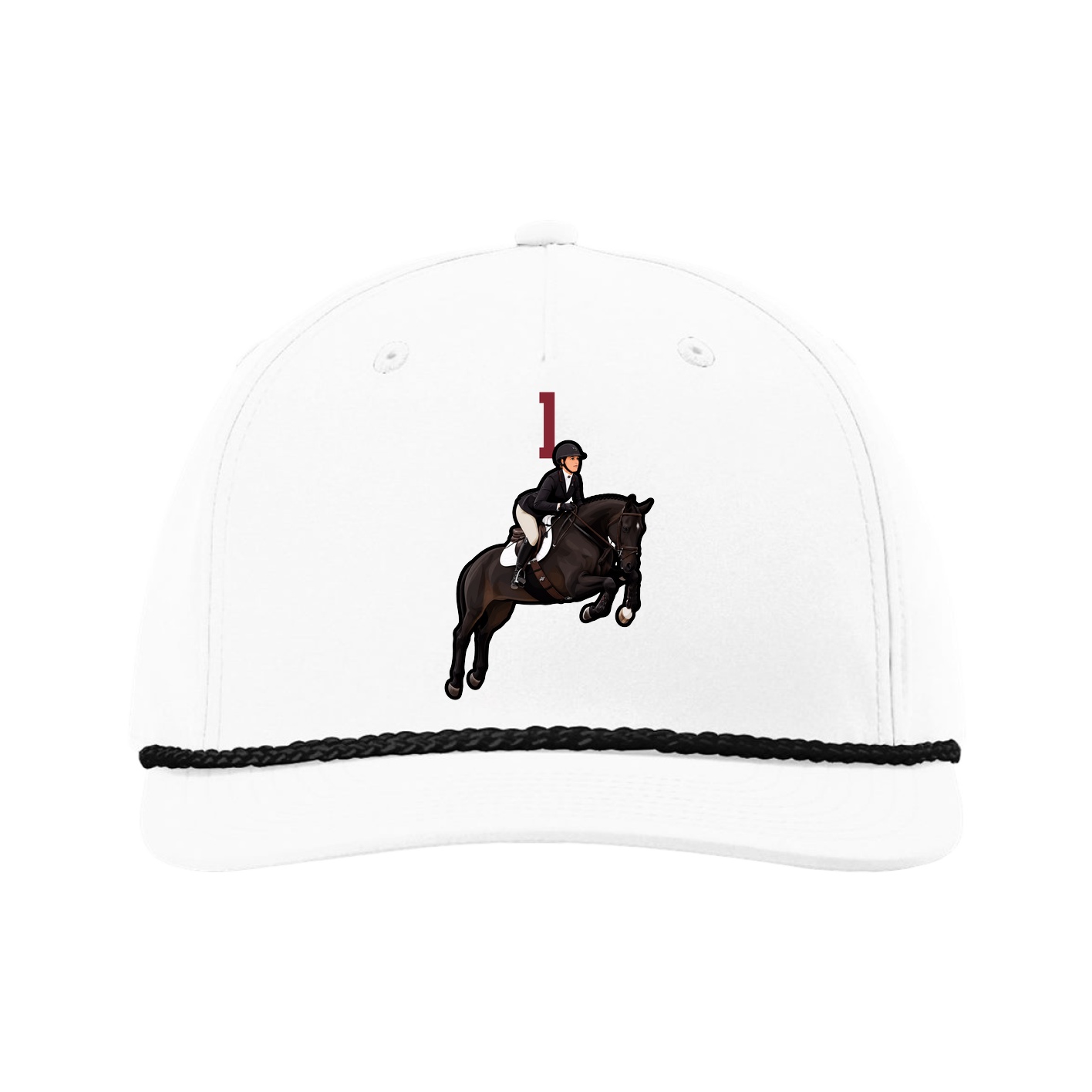Five-Panel Classic Rope Cap — Number Top in White