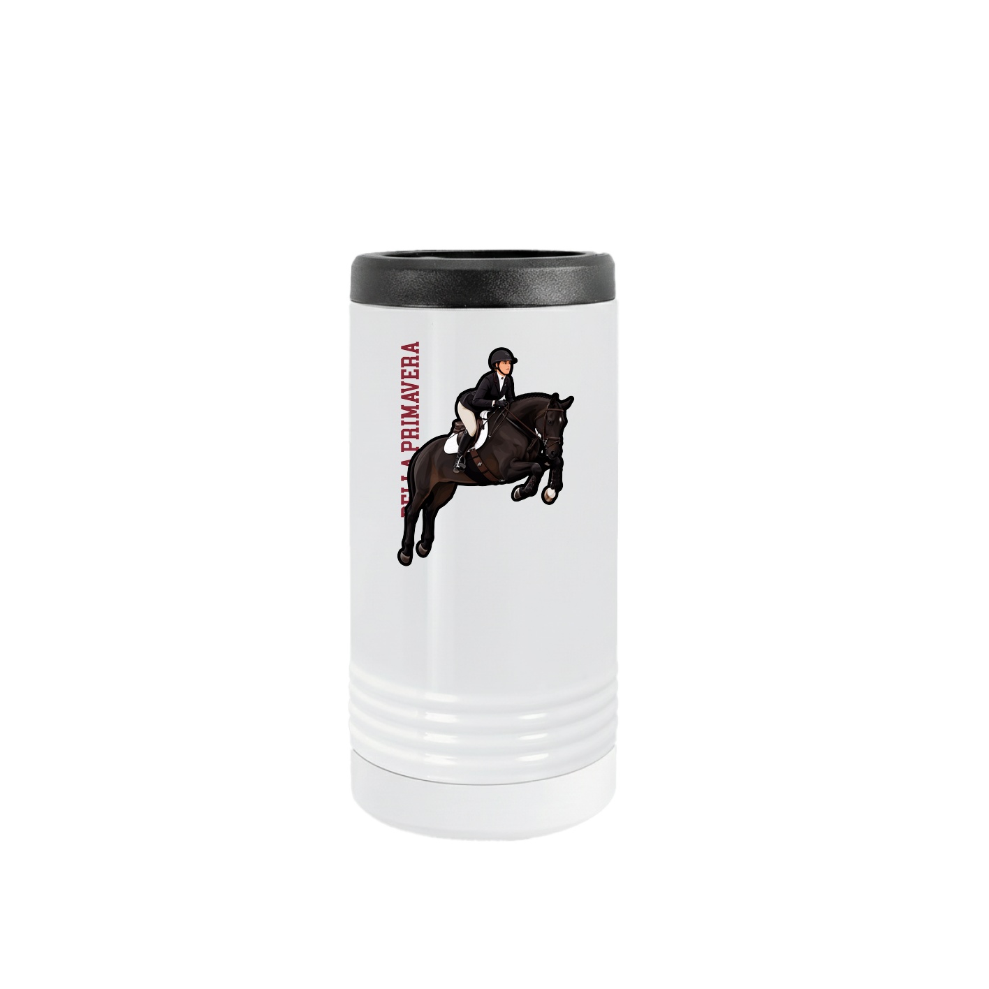 Slim Beverage Holder — Name Vertical in White