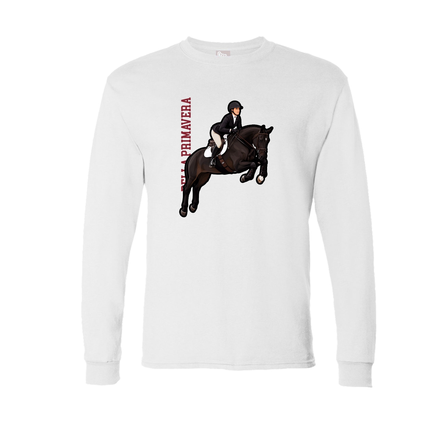 Long Sleeve Tee — Name Vertical in White