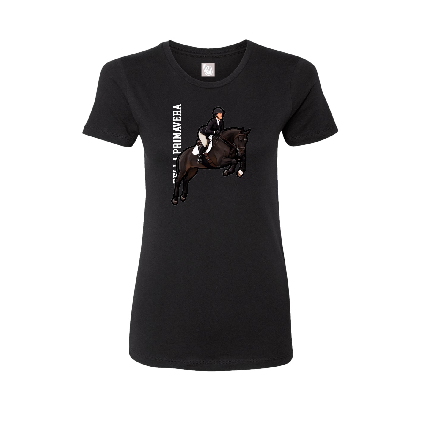 Fitted Women's Tee — Name Vertical in Black