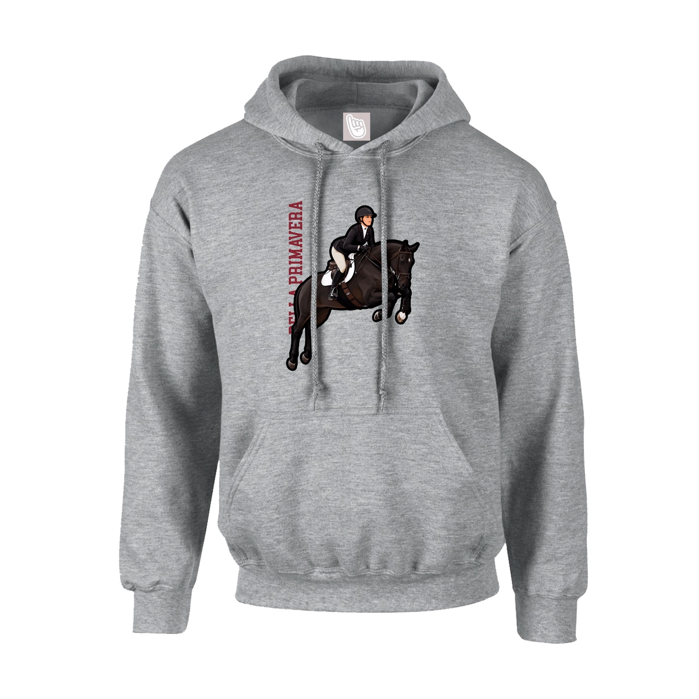 Hoodie — Name Vertical in Grey