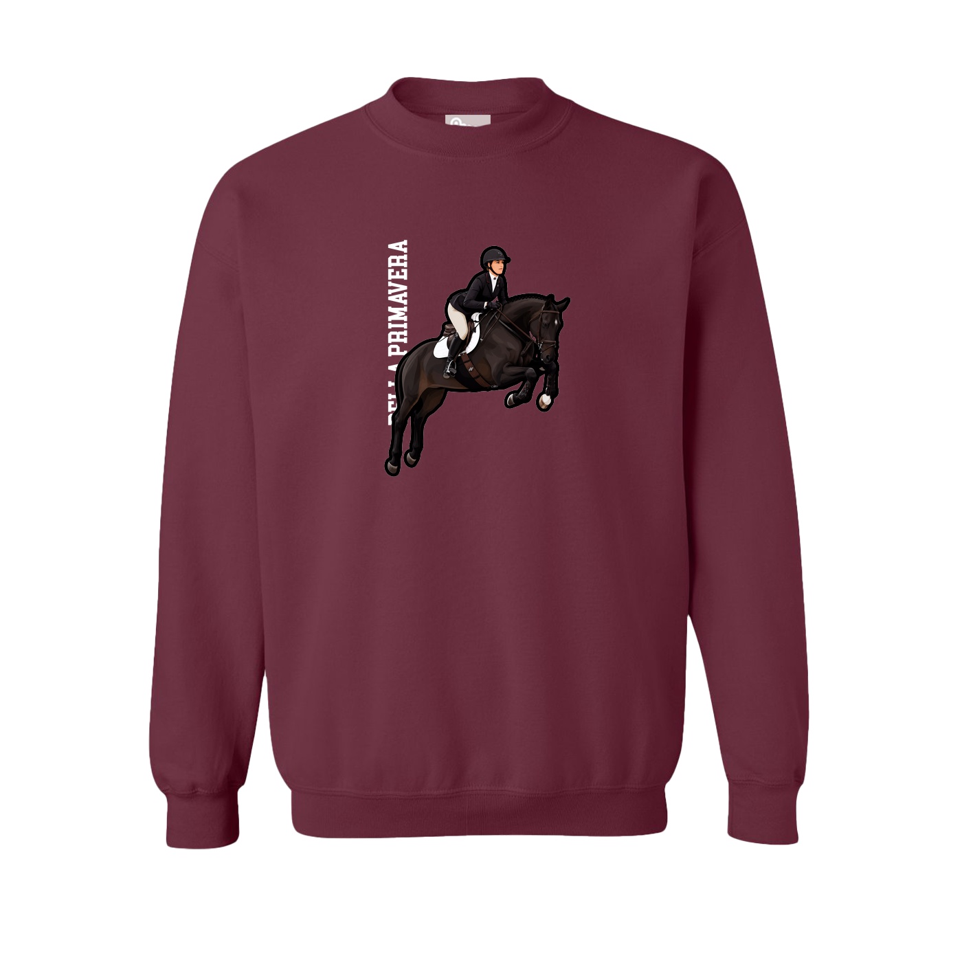 Fleece Crew — Name Vertical in Maroon
