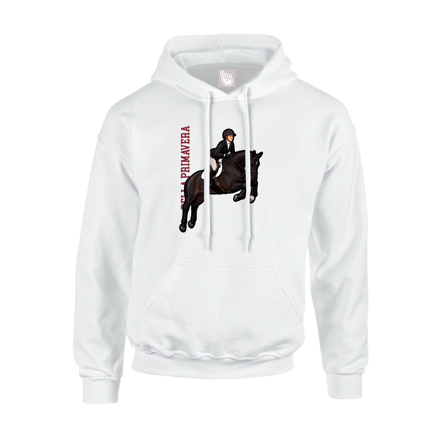 Youth Hoodie — Name Vertical in White