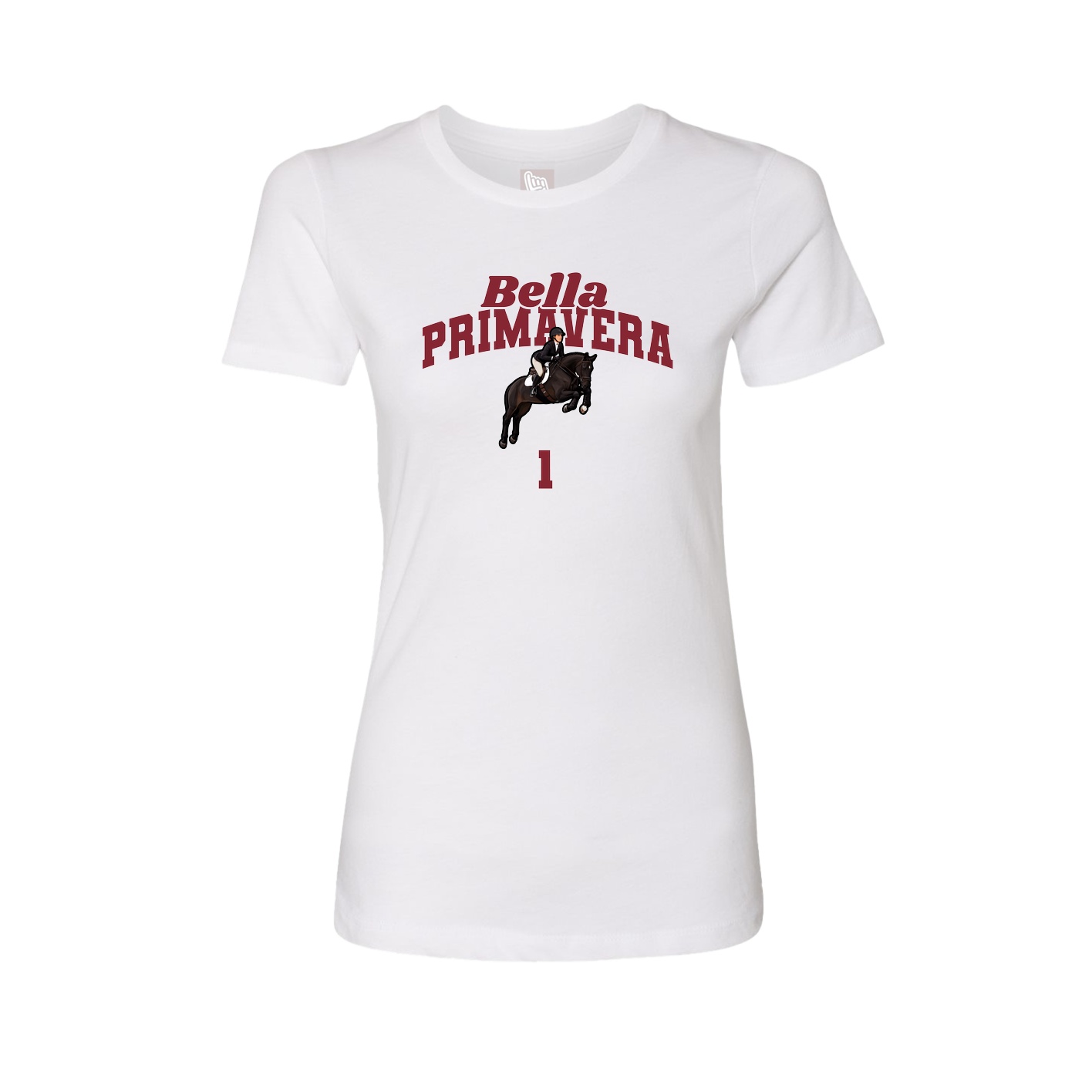 Fitted Women's Tee — Signature Arch in White