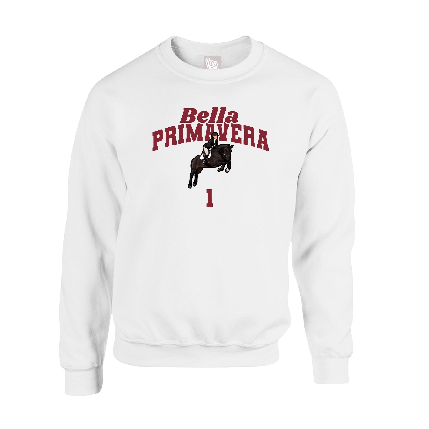Fleece Crew — Signature Arch in White
