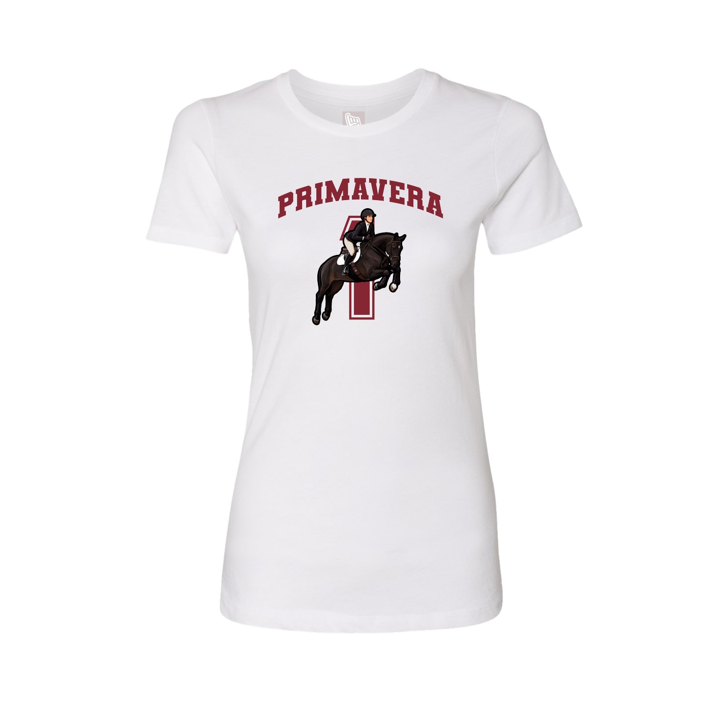 Fitted Women's Tee — Number in White