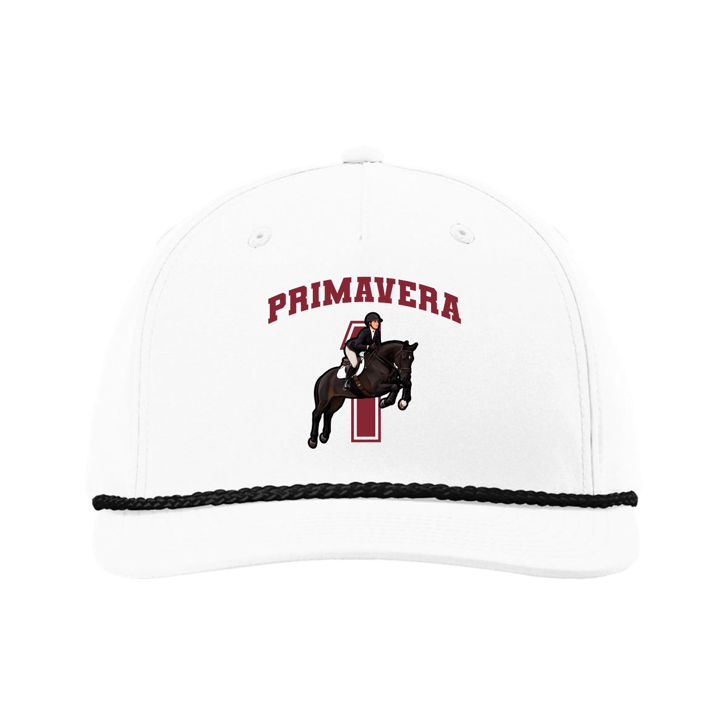 Five-Panel Classic Rope Cap — Number in White