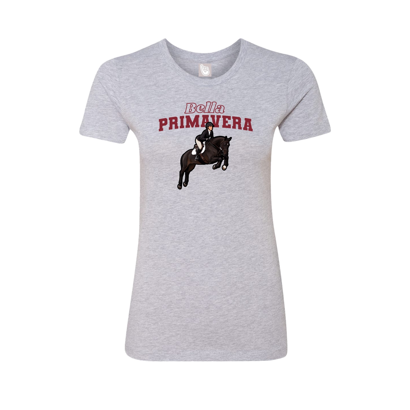 Fitted Women's Tee — Name Arch in Grey