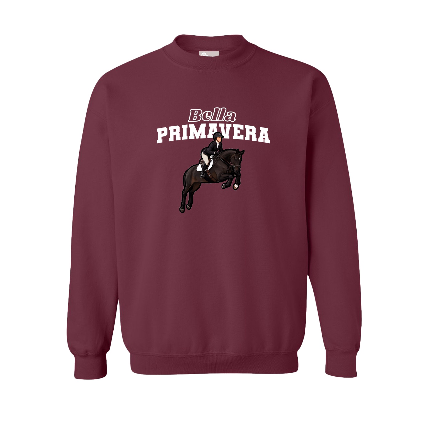 Fleece Crew — Name Arch in Maroon