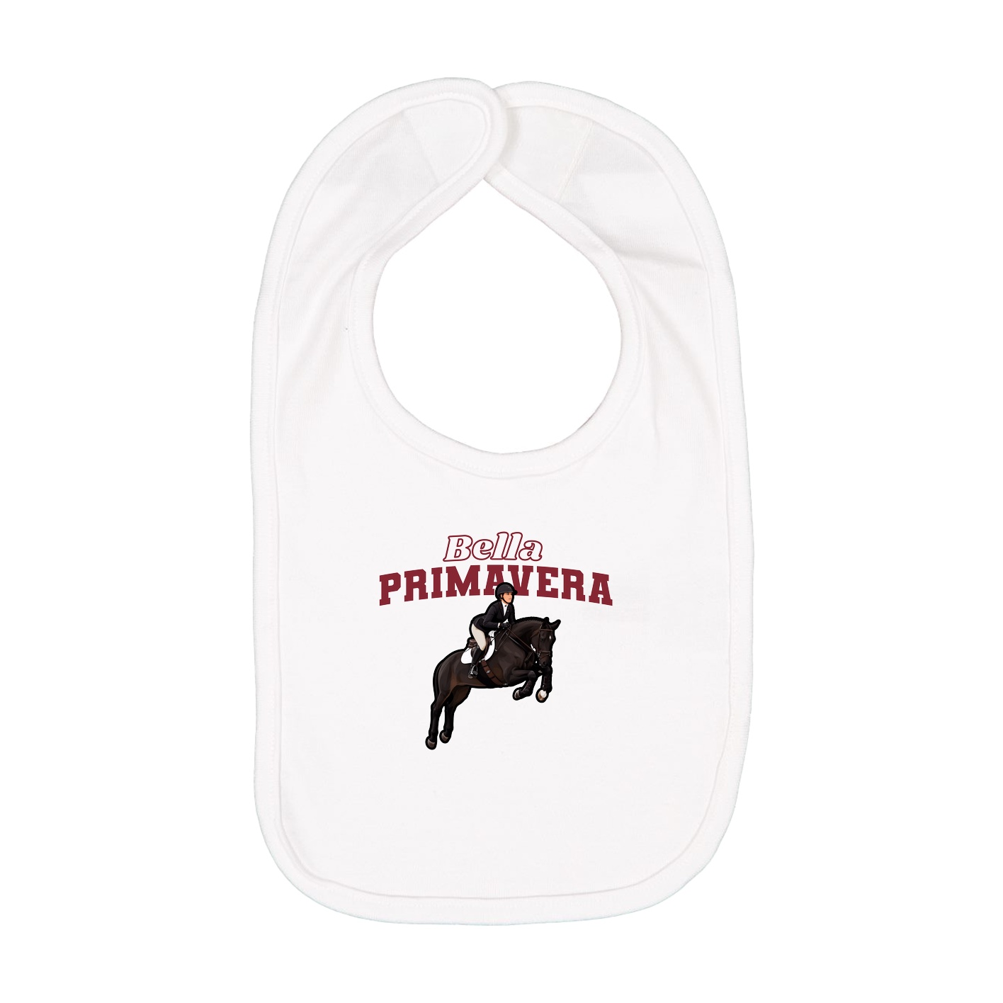 Infant Bib — Name Arch in White
