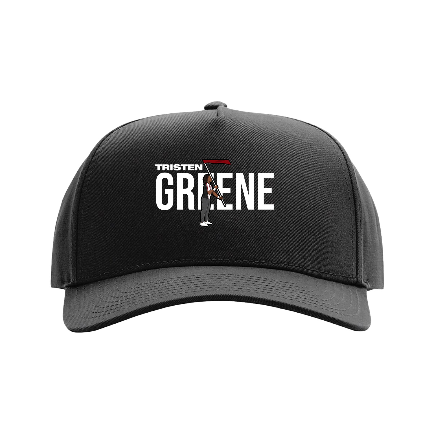 Full Fabric Five-Panel Champ Cap — Player Name in Black