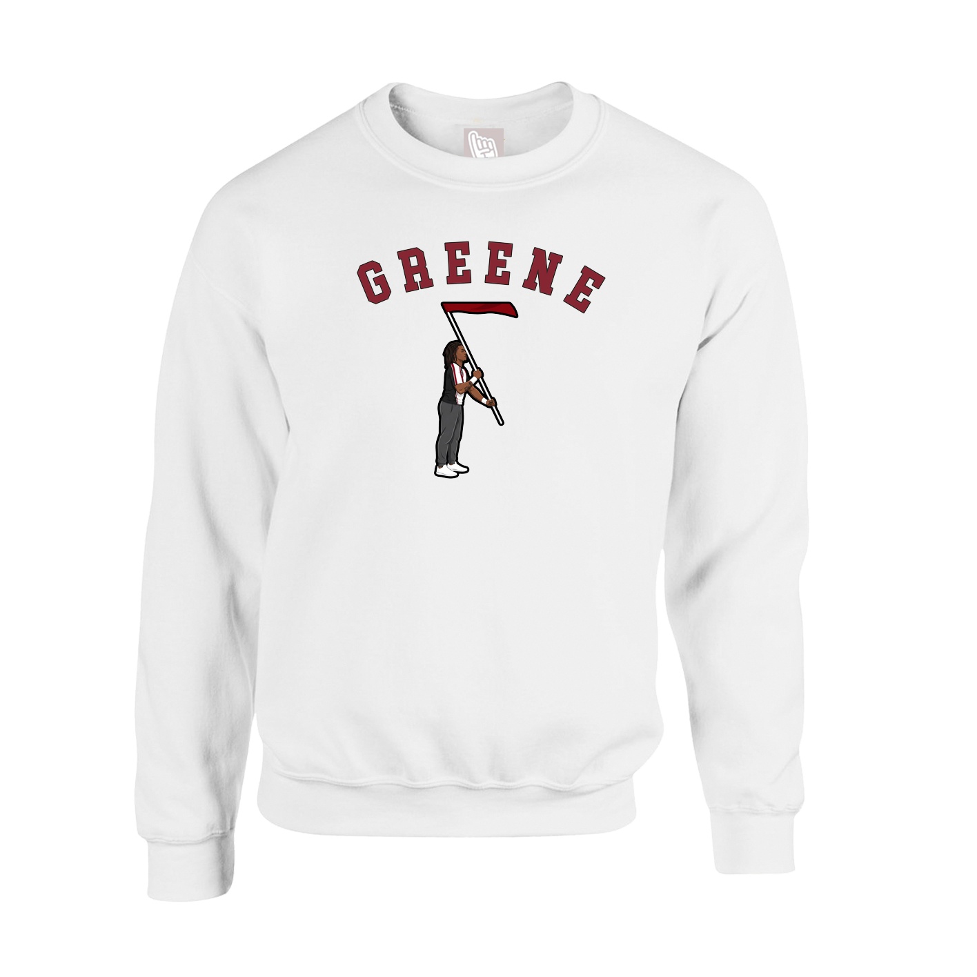 Fleece Crew — Shirsey Arch in White