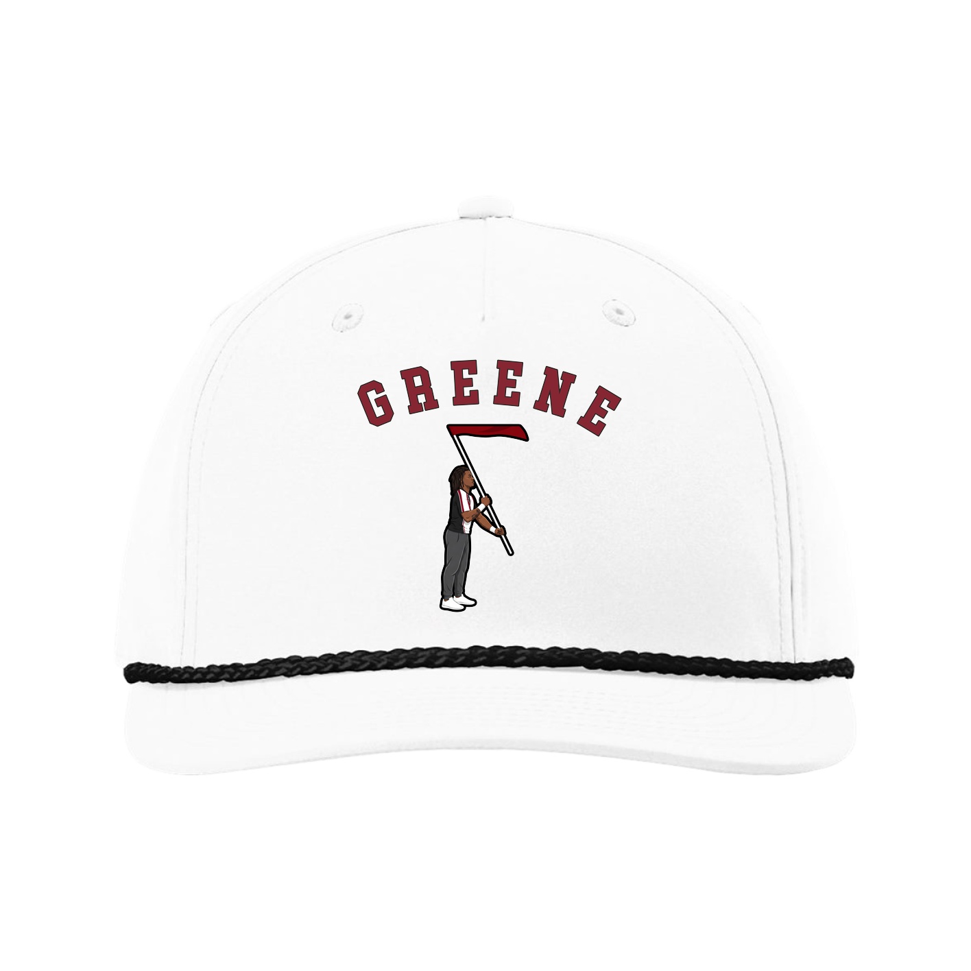 Five-Panel Classic Rope Cap — Shirsey Arch in White