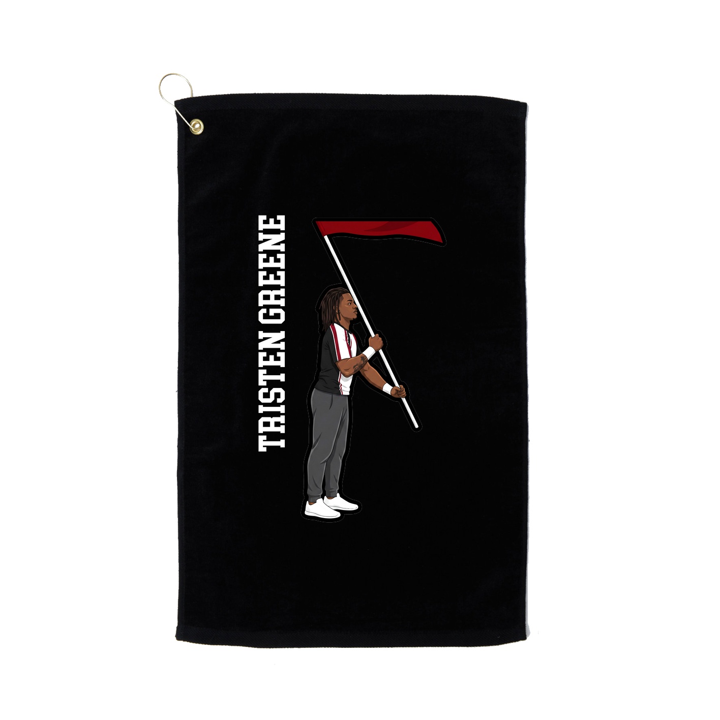 Golf Towel — Name Vertical in Black