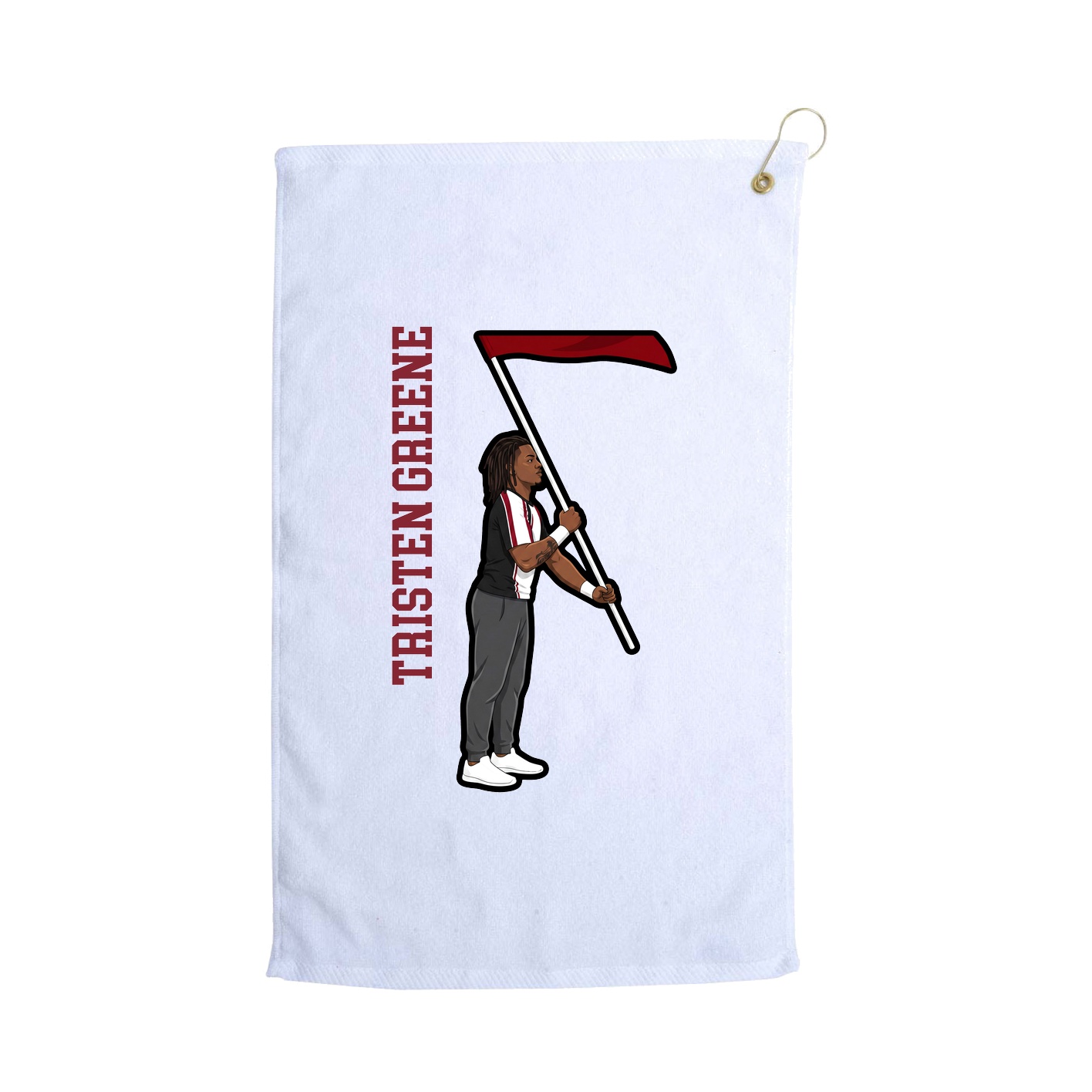 Golf Towel — Name Vertical in White
