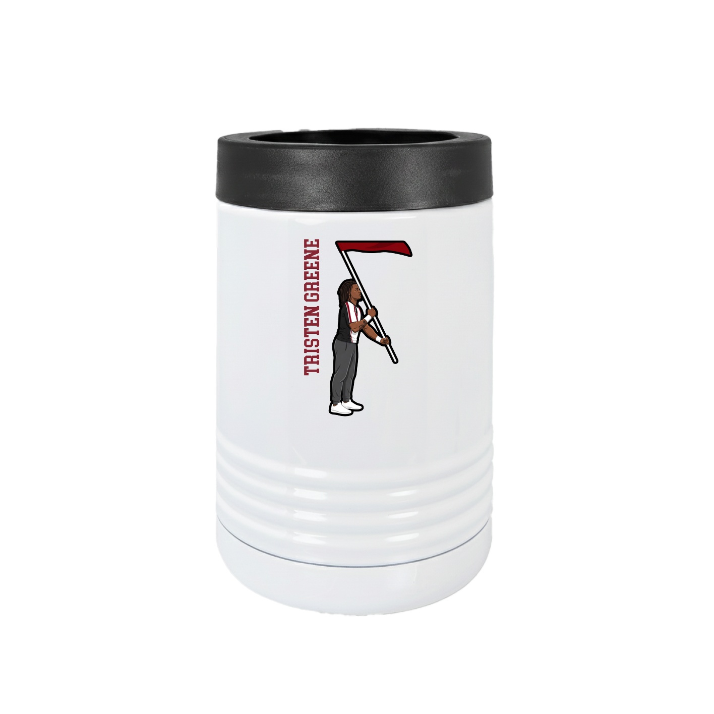 Beverage Holder — Name Vertical in White