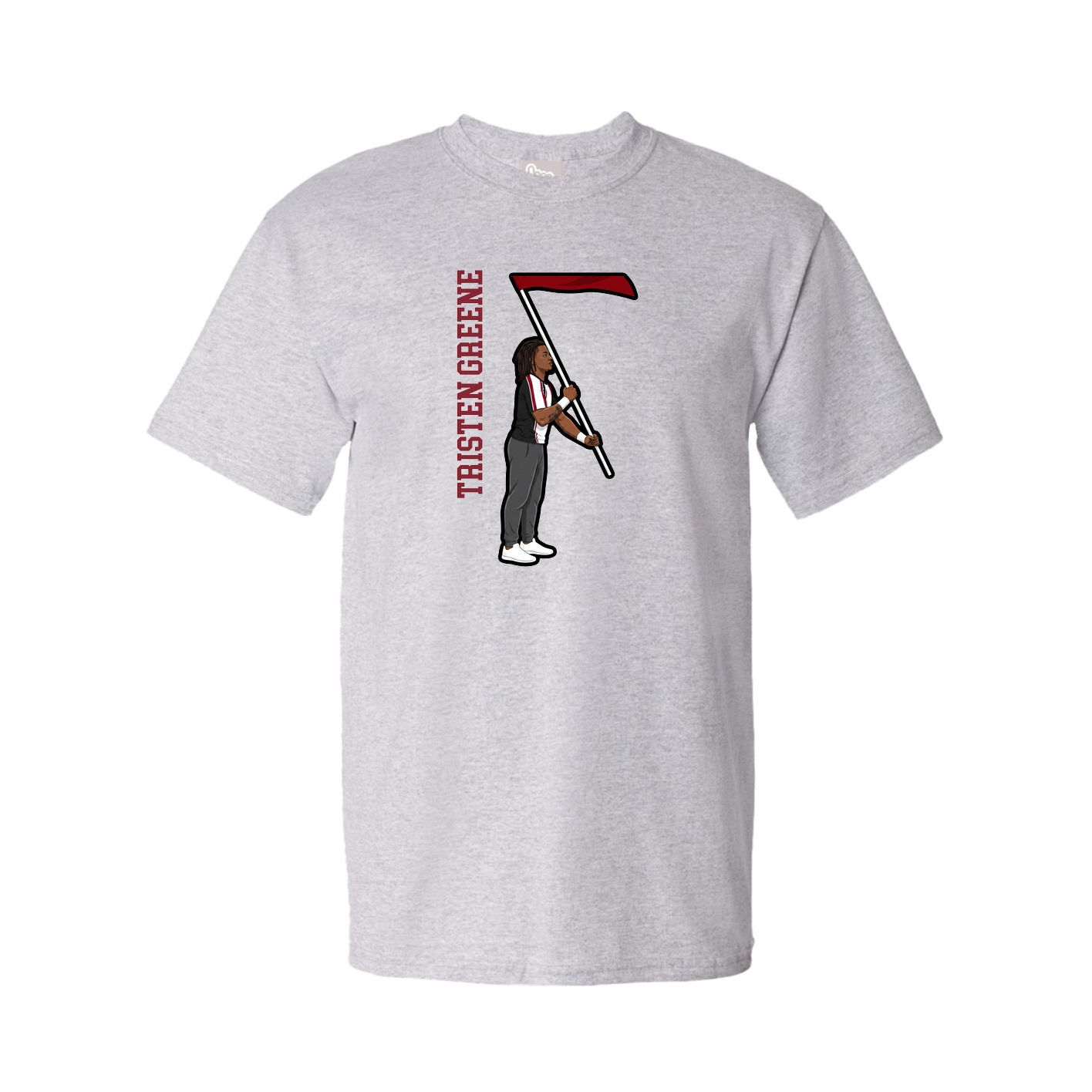 Tee — Name Vertical in Grey