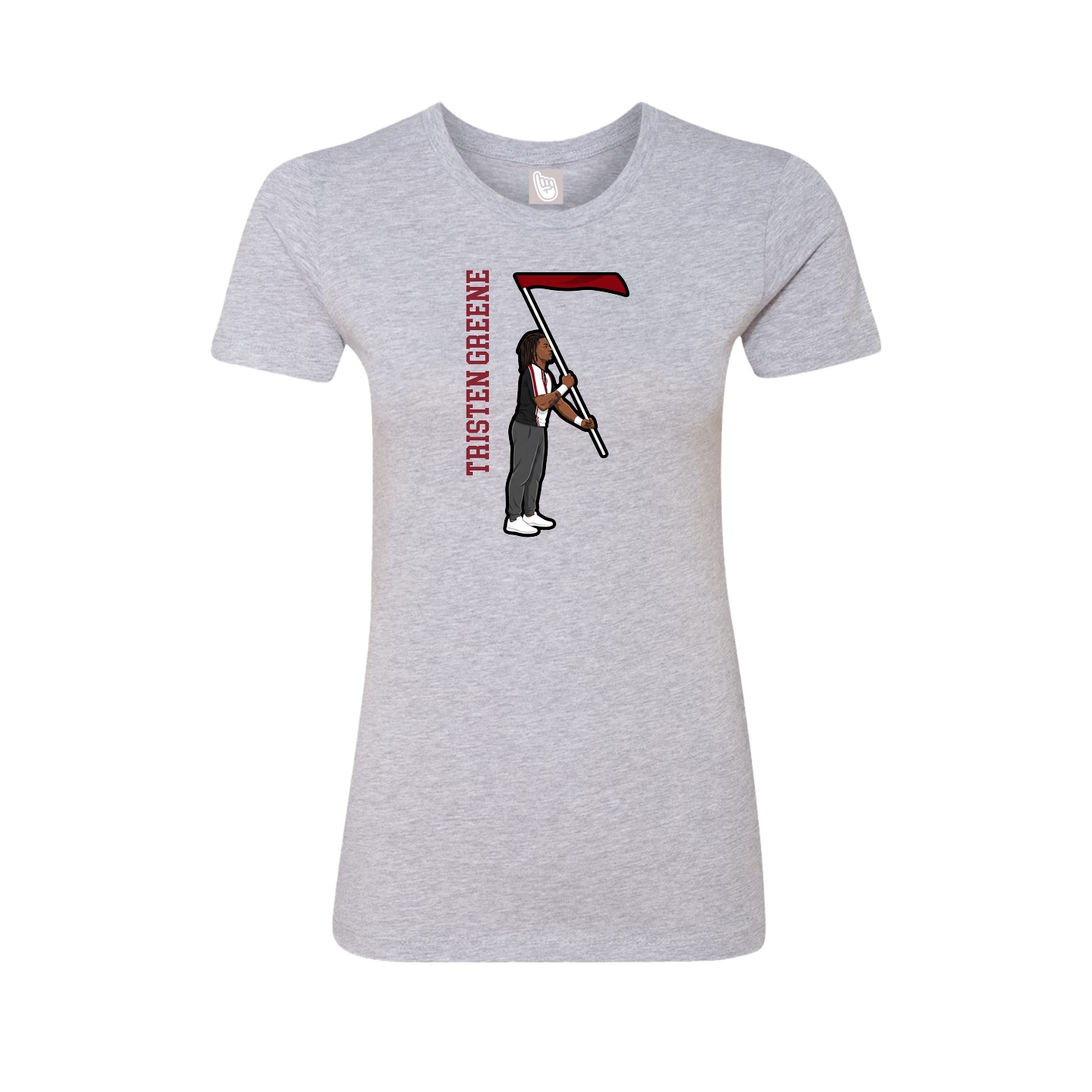 Womens Tee — Name Vertical in Grey